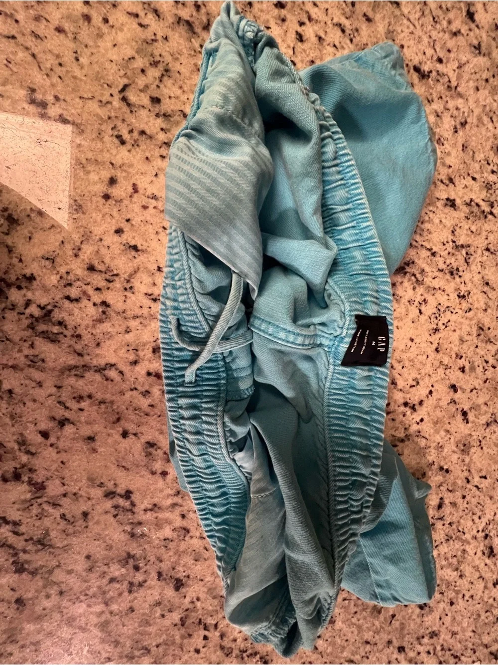 GAP Women's Turquoise Blue High-Waist Drawstring Shorts